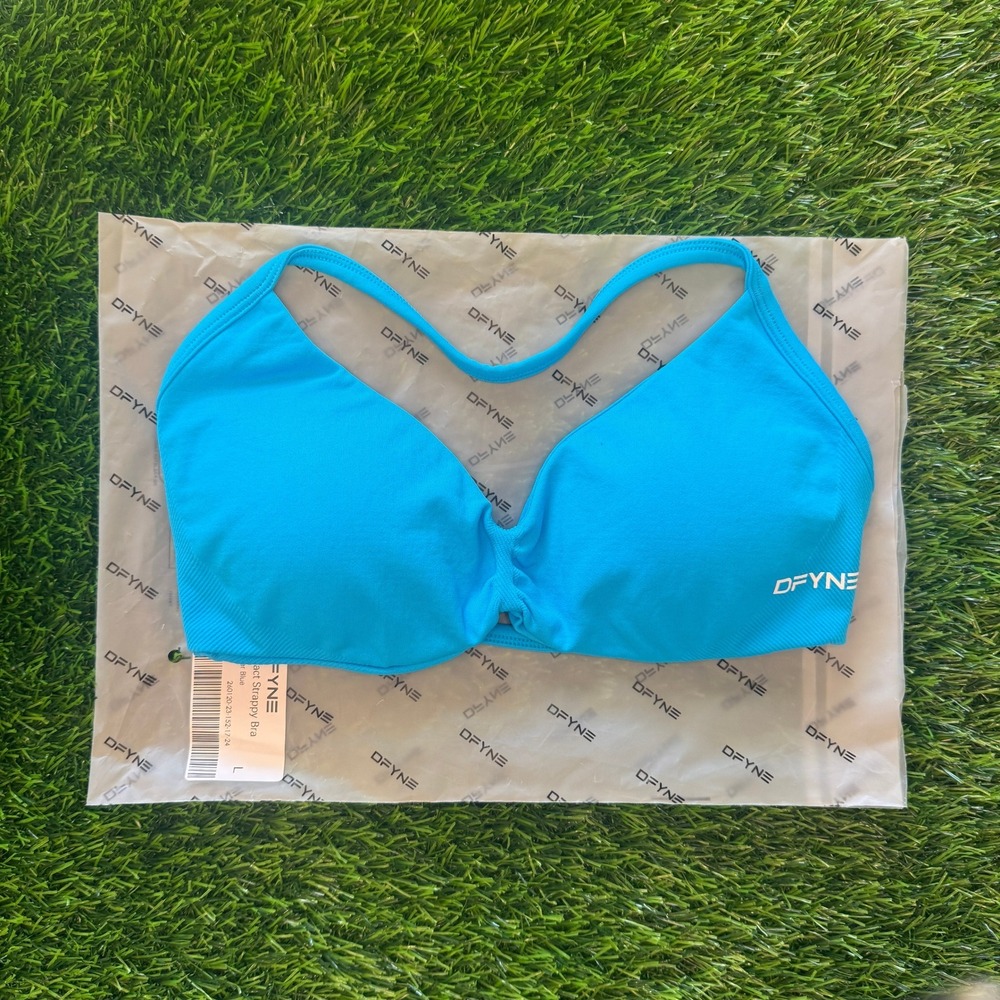 Dfyne impact strappy bra glacier blue large